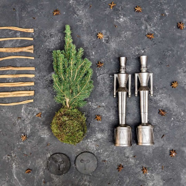 Kokedama PINO KOKEDAMA + PIKA avec PICEA GLAUCA Perfecta » Clo’eT Design