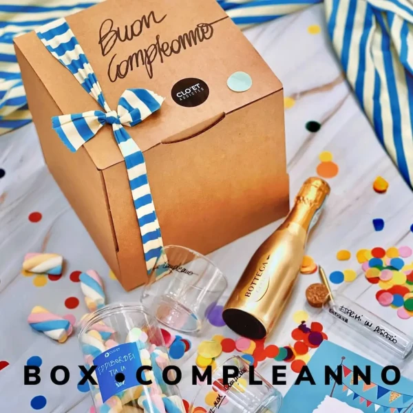 Boîte Anniversaire avec bougie gold/colors » Clo'eT Design