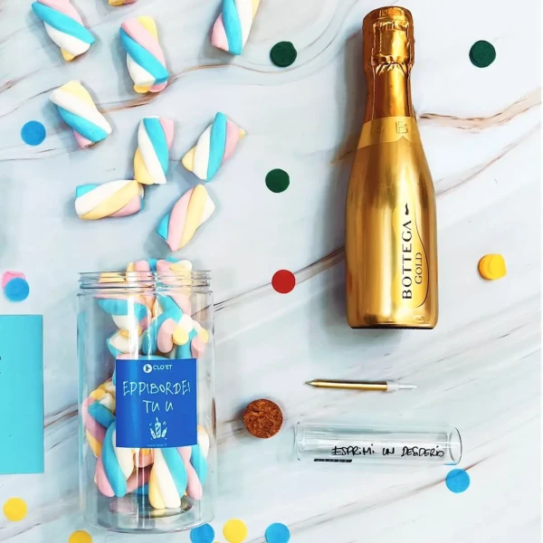 Boîte Anniversaire avec bougie gold/colors » Clo'eT Design