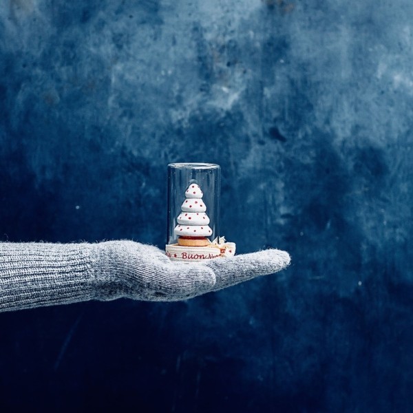 Bom Bom di Natale: Weihnachtsbäumchen aus Holz in Glaskuppel » Clo'eT Design