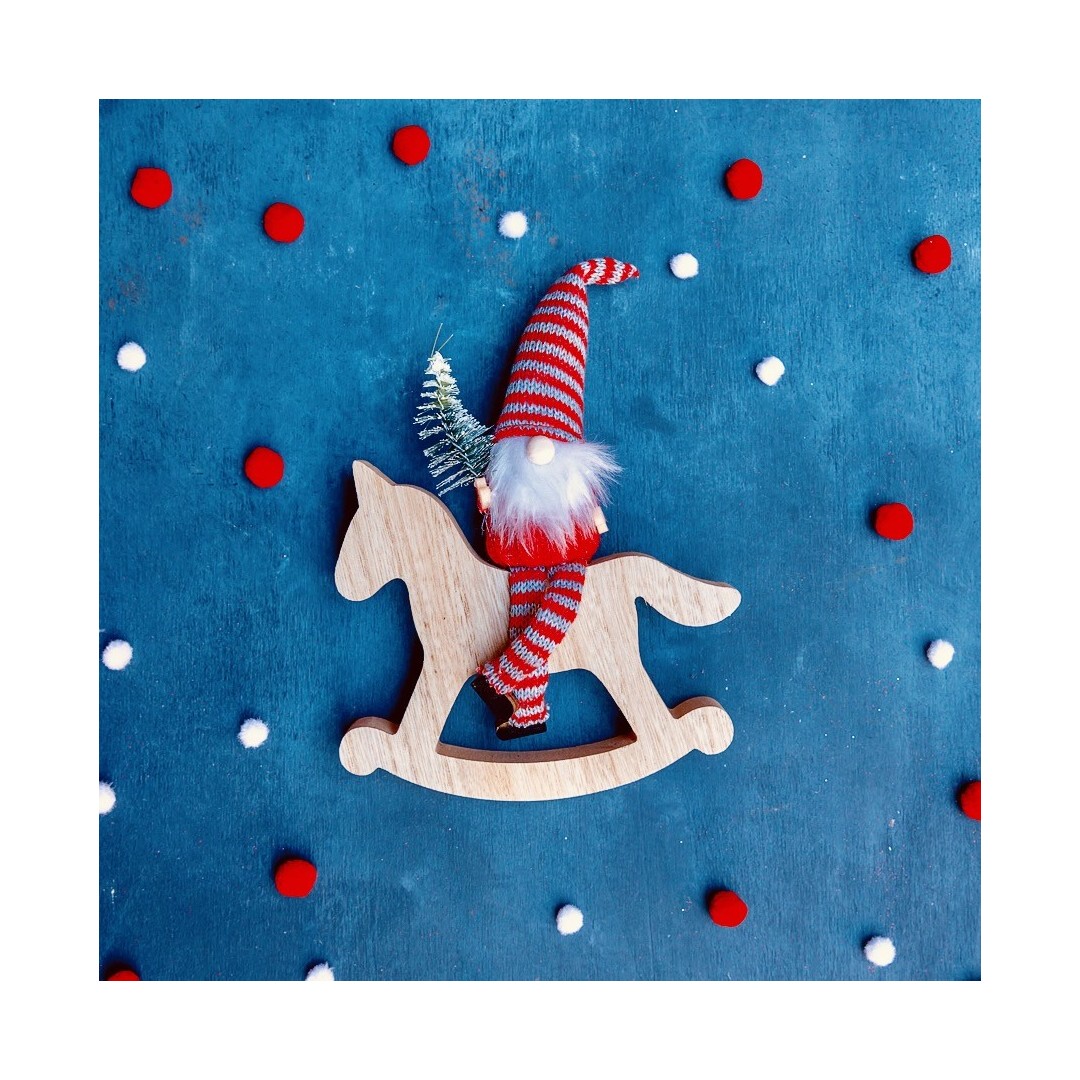 Schaukelpferd Gnom Victor - Weihnachtsdekoration » Clo'eT Design