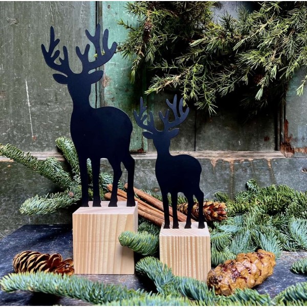 Cerf Explorateur en Fer Noir - Décoration de Noël Minimaliste » Clo'eT Design