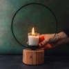 Éclipse - Bougeoir Cercle en Métal et Bois pour Noël » Clo'eT Design