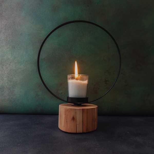 Éclipse - Bougeoir Cercle en Métal et Bois pour Noël » Clo'eT Design