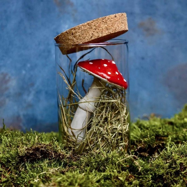 Champignon Porte-Bonheur - Amanite en Bocal en Verre » Clo'eT Design
