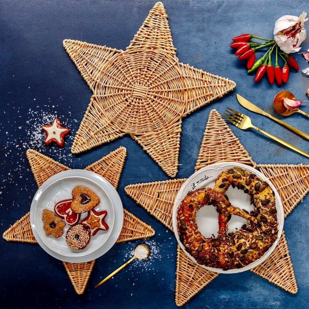Stern-Platzsets aus Stroh für Weihnachts- und andere Tafeln » Clo'eT Design