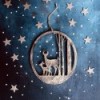 Metall-Weihnachtskranz mit Hirsch und elegantem Rehkitz » Clo'eT Design