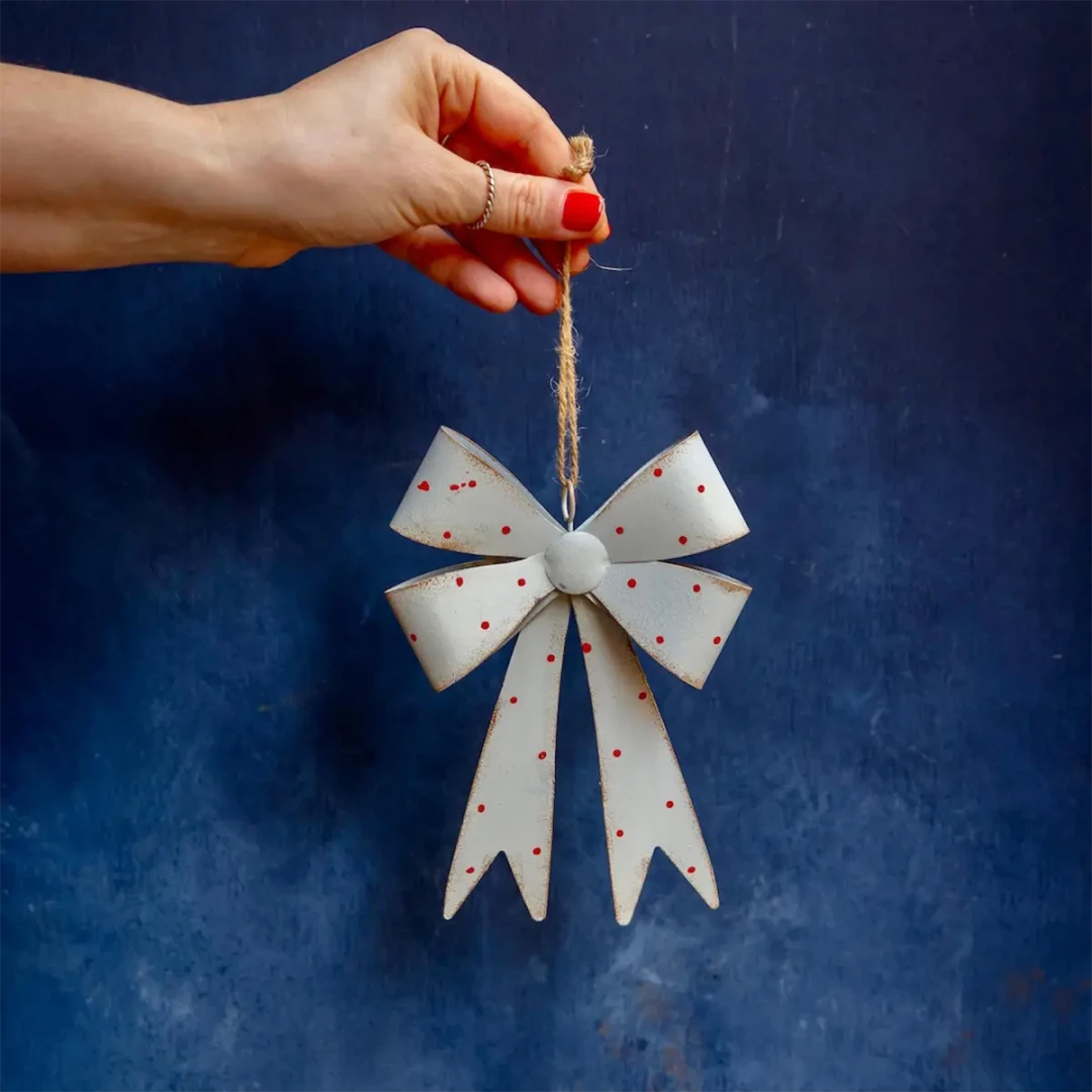 Fiocco vintage in Latta Pendente per Decorazioni Natalizie » Clo'eT Design