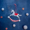 Cheval à Bascule en Tôle - Ornement de Noël Blanc et Rouge » Clo'eT Design