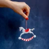 Tin Rocking Horse - White and Red Christmas Ornament » Clo'eT Design