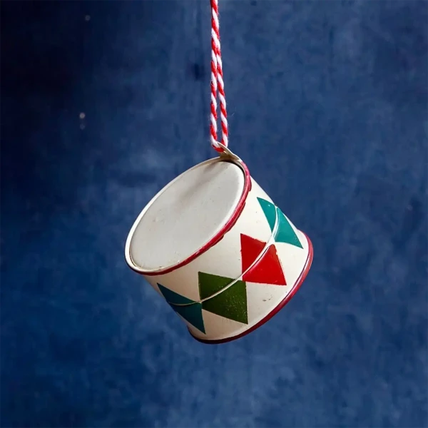 Tambourin de Fêtes en Étain - Pendule de Noël Décoratif » Clo'eT Design