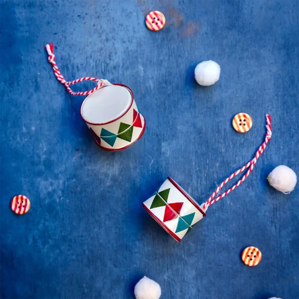 Tambourin de Fêtes en Étain - Pendule de Noël Décoratif » Clo'eT Design