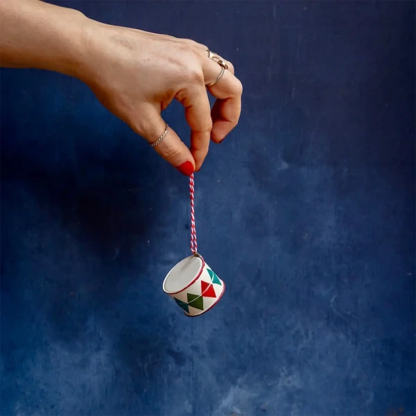 Tin Festive Tambourine - Decorative Christmas Pendant » Clo'eT Design
