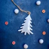 Weißer Baum aus Blech - Weihnachtlicher Dekorationsanhänger » Clo'eT Design