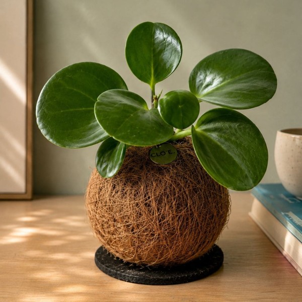 Kokedama PEPERINA + PIKA irrigator with Peperomia » Clo’eT Design
