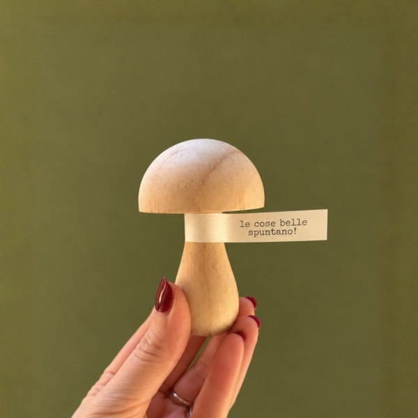 Fungo decorativo in legno PORCINO “Le cose belle spuntano!”  » Clo'eT Design